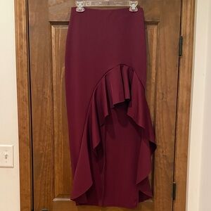 ASOS Asymmetrical Burgundy Skirt